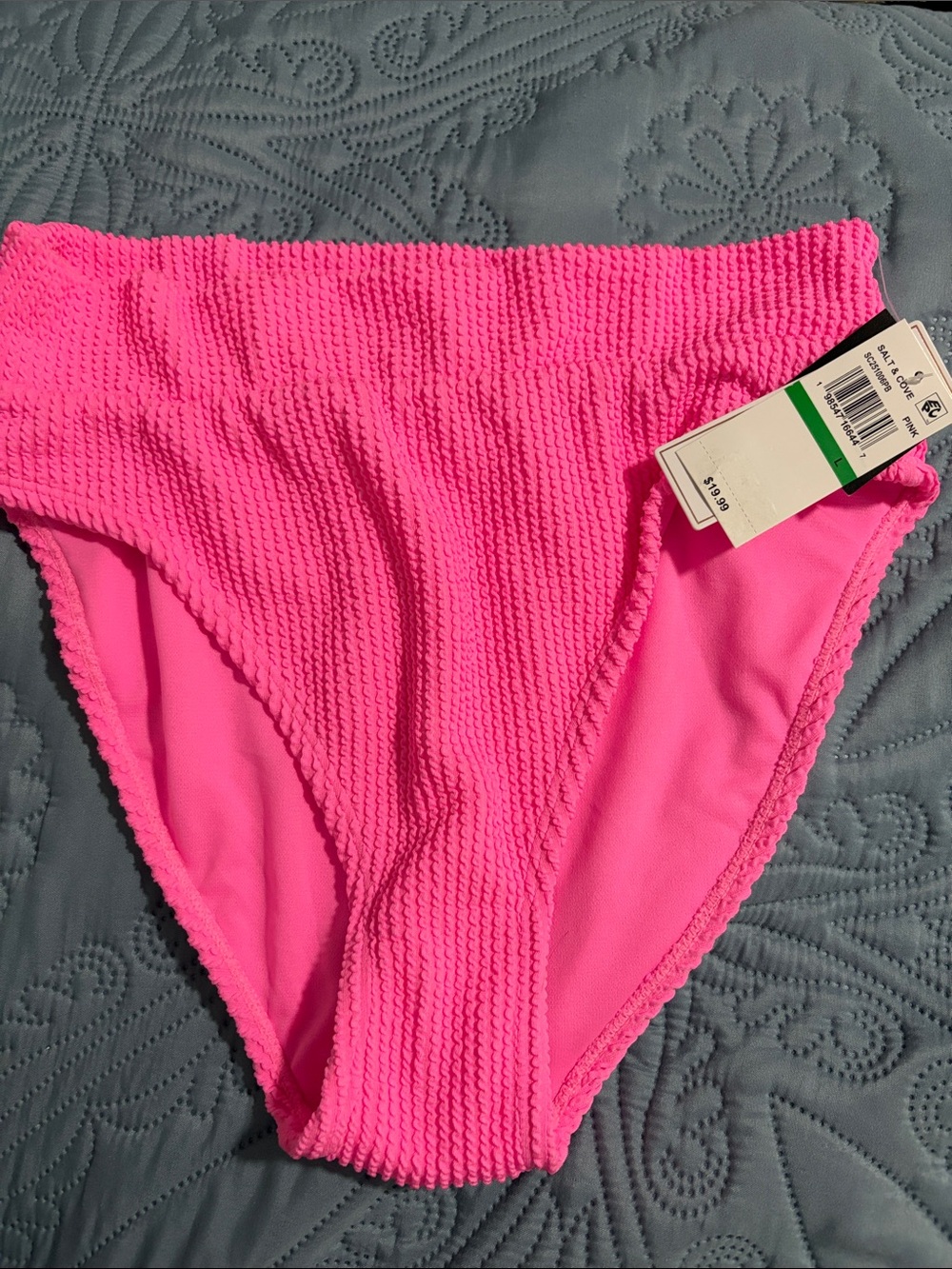 Salt + Cove Hot Pink Textured Bikini Bottom